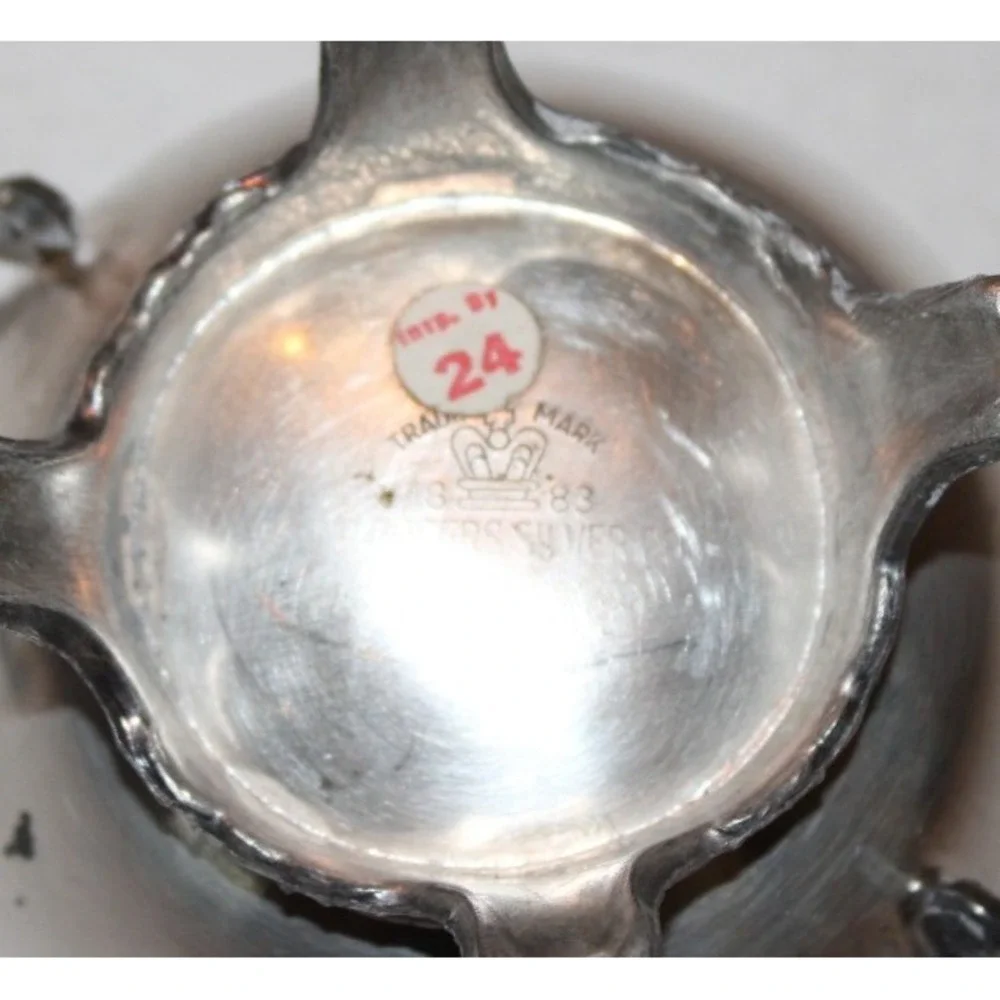 vintage F.B. Rogers Silver Co. silverplated creamer & sugar set with lid footed